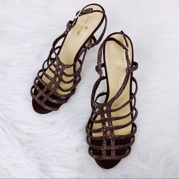 Kate Spade Caryl Glitter Cage Slingback Sandals - Picture 1 of 5